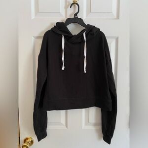 SO The Lounge Life Black Cropped Hoodie Junior’s (Medium)